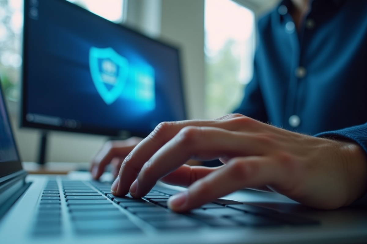 Mains tapant sur un clavier avec l