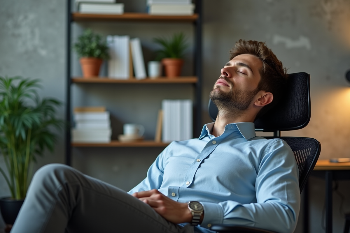 Jeune homme en tenue décontractée au bureau